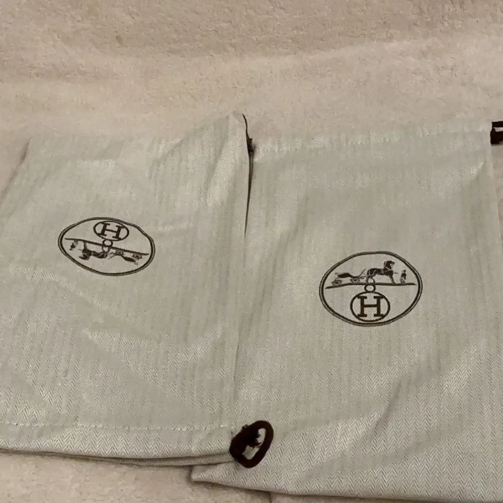 2 Hermes shoe dust bags